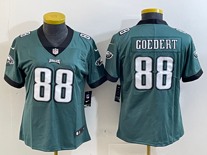 Eagles 25/26 Goedert #88 Green/Black/White Women NFL Jersey