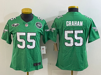 Eagles 25/26 Graham #55 Green/White/Black Women NFL Jersey