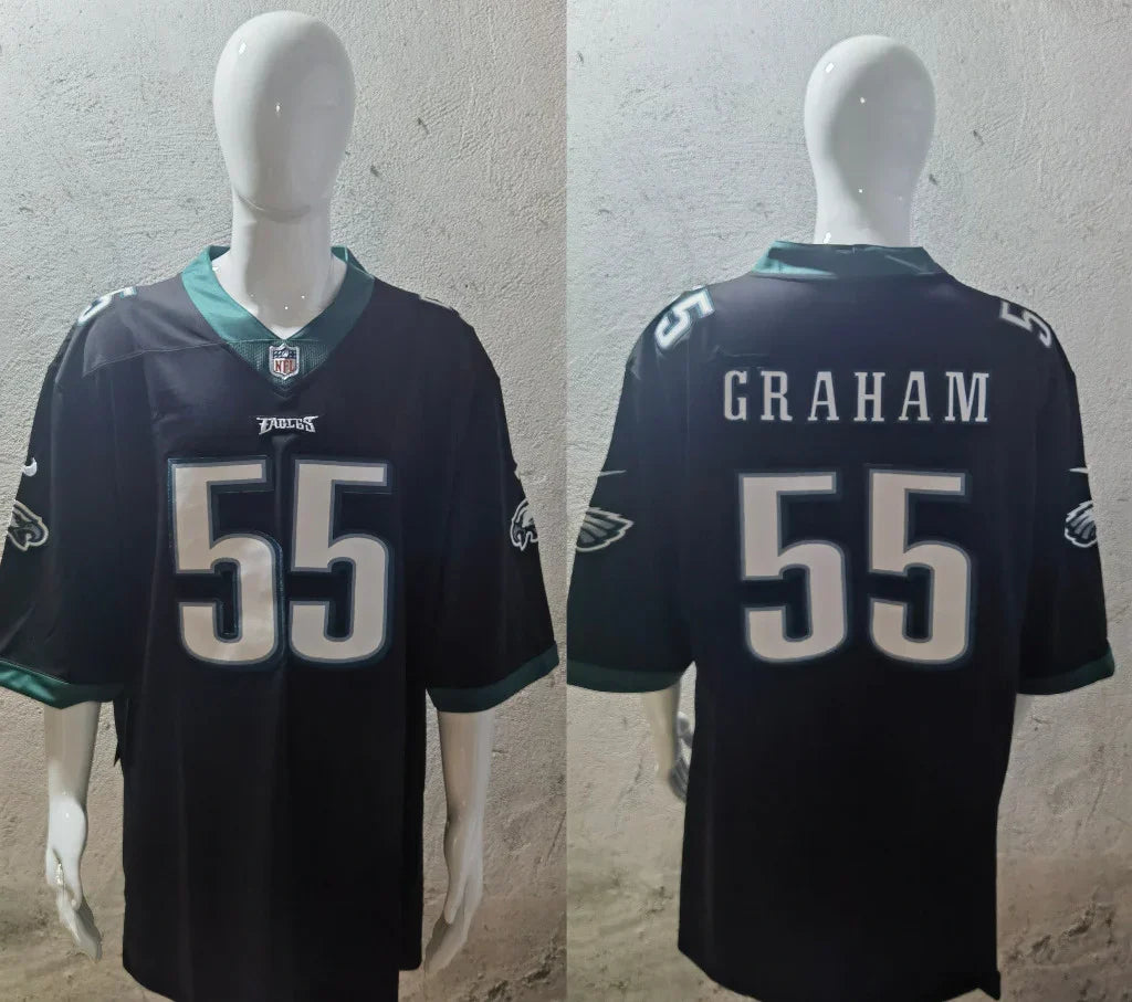 Eagles 25/26 Gramah #55 Black/Midnight Green NFL Jersey