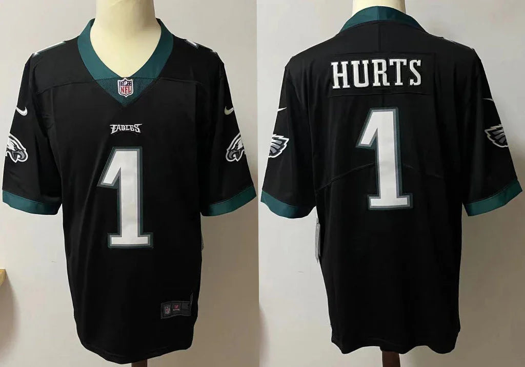 Eagles 25/26 Hurts #1 Black/Midnight Green NFL Jersey