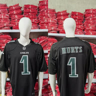 Eagles 25/26 Hurts #1 Black NFL Jersey