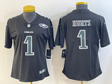 Eagles 25/26 Hurts #1 Black/White/Gray Women NFL Jersey