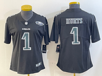 Eagles 25/26 Hurts #1 Black/White/Gray Women NFL Jersey