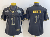 Eagles 25/26 Hurts #1 Black/Yellow Women NFL Jersey