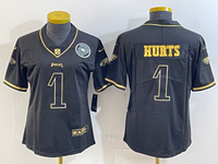 Eagles 25/26 Hurts #1 Black/Yellow Women NFL Jersey