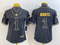 Eagles 25/26 Hurts #1 Black/Yellow Women NFL Jersey