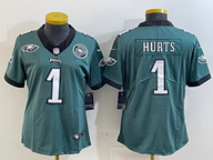 Eagles 25/26 Hurts #1 Green/Black/White Women NFL Jersey