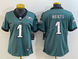 Eagles 25/26 Hurts #1 Green/Black/White Women NFL Jersey