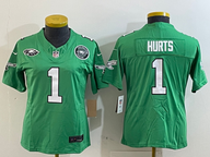 Eagles 25/26 Hurts #1 Green/White/Black Women NFL Jersey
