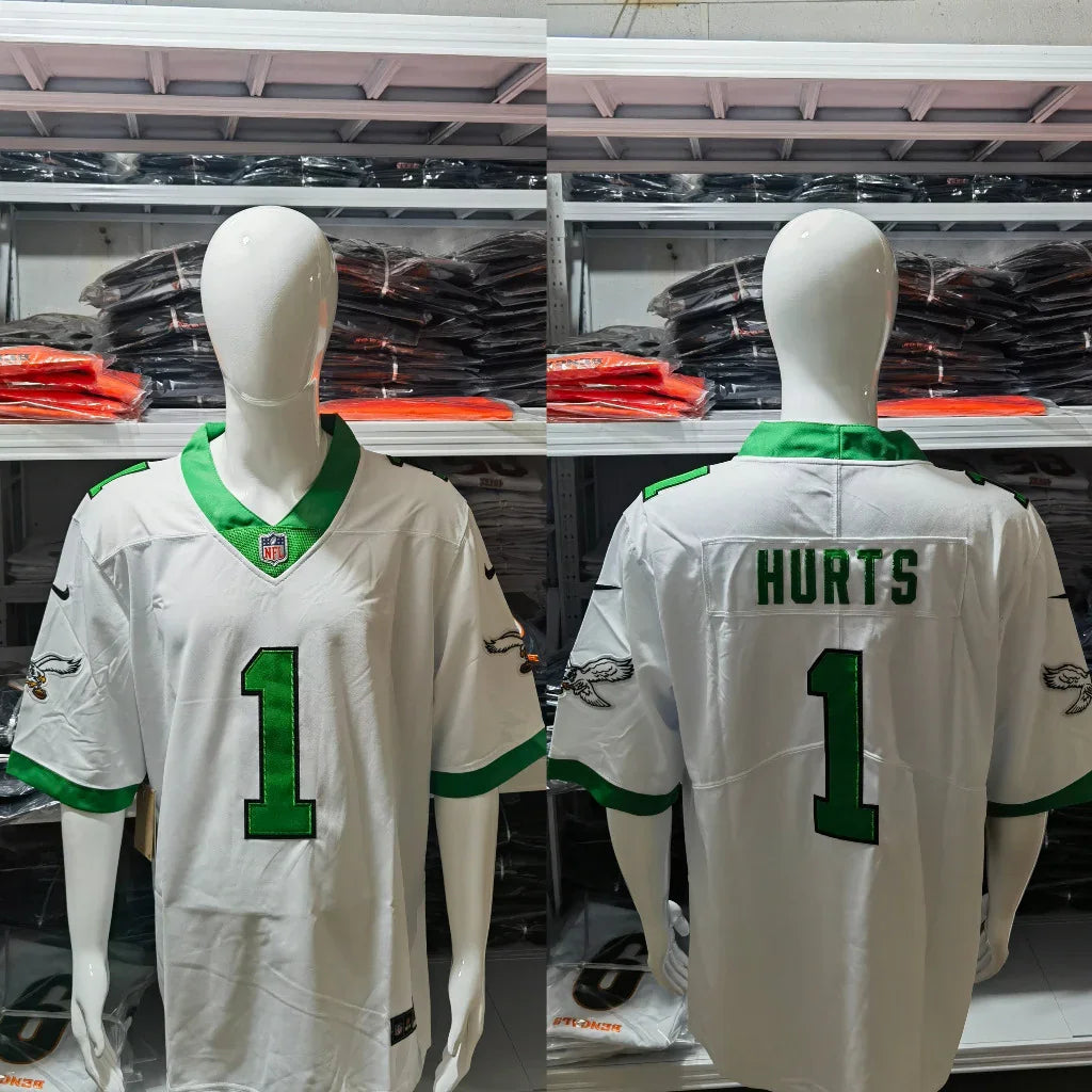 Eagles 25/26 Hurts #1 White/Green NFL Jersey