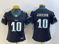 Eagles 25/26 Jackson #10 Black/Green/White Women NFL Jersey