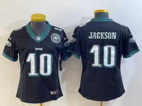 Eagles 25/26 Jackson #10 Black/Green/White Women NFL Jersey