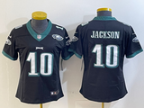 Eagles 25/26 Jackson #10 Black/Green/White Women NFL Jersey