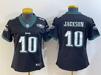 Eagles 25/26 Jackson #10 Black/Green/White Women NFL Jersey