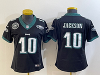 Eagles 25/26 Jackson #10 Black/Green/White Women NFL Jersey