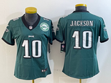 Eagles 25/26 Jackson #10 Green/Black/White Women NFL Jersey