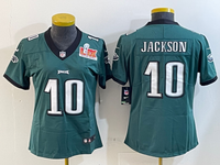 Eagles 25/26 Jackson #10 Green/Black/White Women NFL Jersey