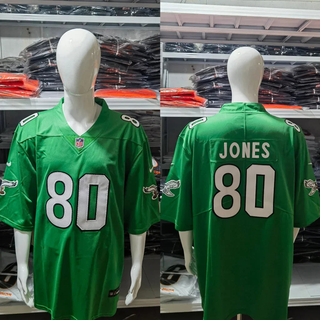 Eagles 25/26 Jones #80 Green NFL Jersey