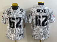 Eagles 25/26 Kelce #62 Arctic Camo Women NFL Jersey