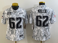 Eagles 25/26 Kelce #62 Arctic Camo Women NFL Jersey