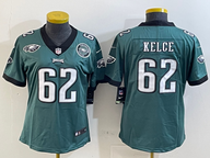 Eagles 25/26 Kelce #62 Green/Black/White Women NFL Jersey