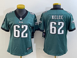 Eagles 25/26 Kelce #62 Green/Black/White Women NFL Jersey