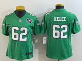 Eagles 25/26 Kelce #62 Green/White/Black Women NFL Jersey