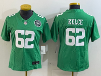 Eagles 25/26 Kelce #62 Green/White Women NFL Jersey