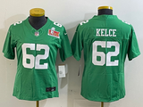 Eagles 25/26 Kelce #62 Green/White Women NFL Jersey