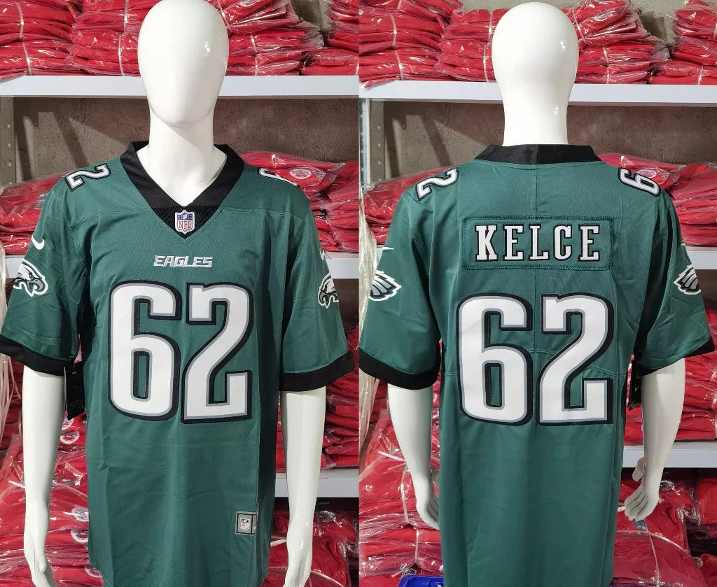 Eagles 25/26 Kelce #62 Midnight Green NFL Jersey
