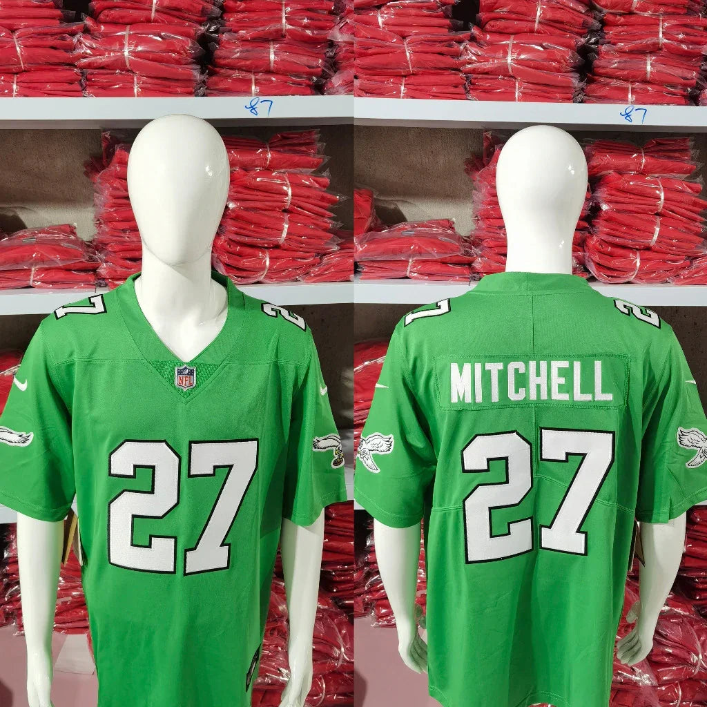 Eagles 25/26 Mitchell #27 Green NFL Jersey