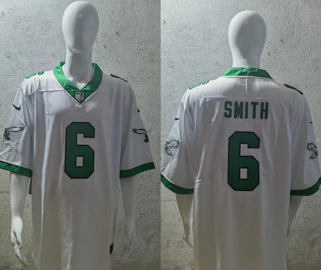 Eagles 25/26 Smith #6 White/Green NFL Jersey