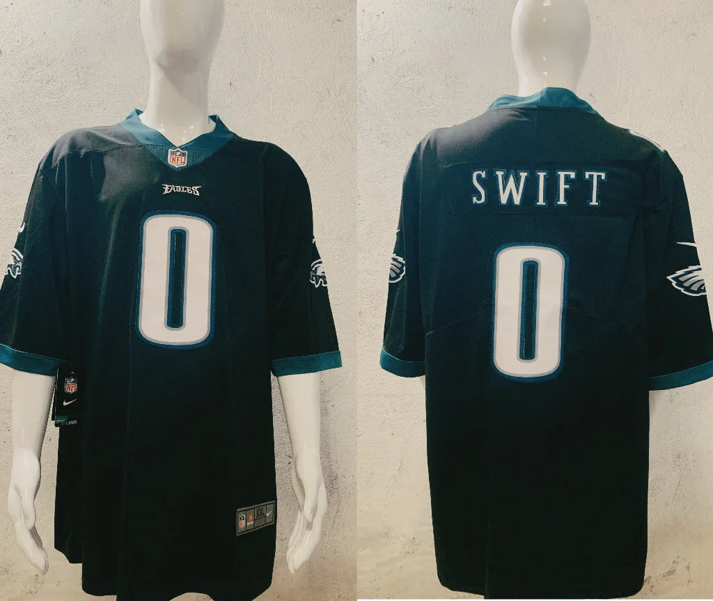 Eagles 25/26 Swift #0 Black/Midnight Green NFL Jersey