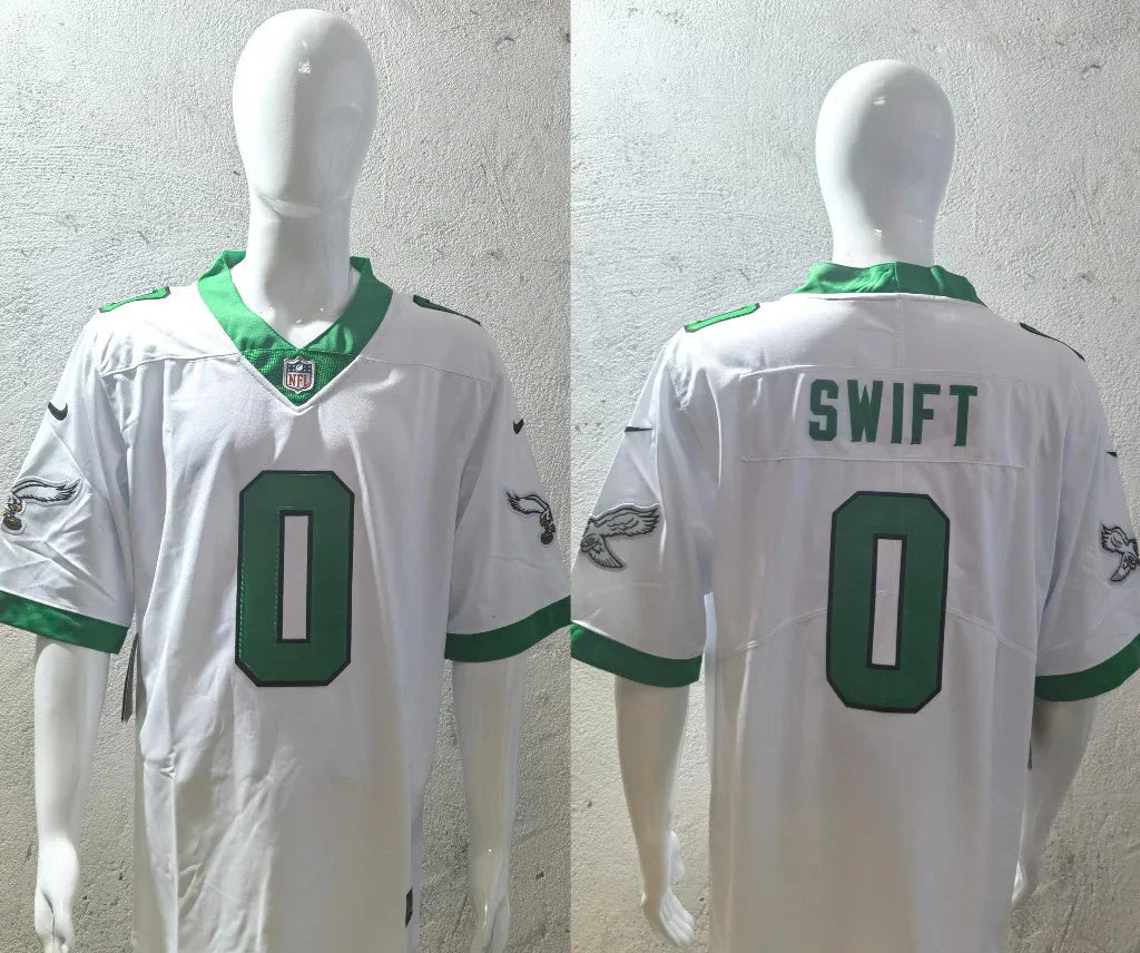Eagles 25/26 Swift #0 White/Green NFL Jersey