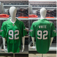 Eagles 25/26 White #92 Green NFL Jersey