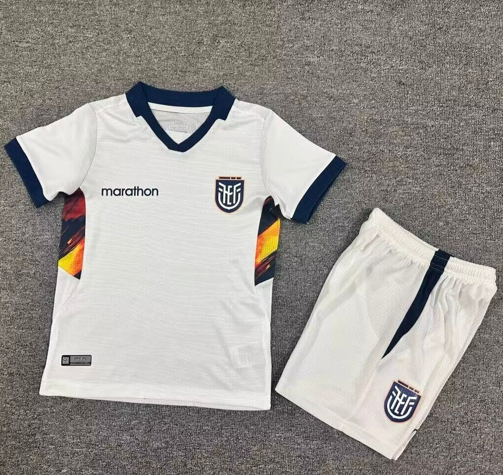 Ecuador 2026 White/Black Third Kids Jersey Set