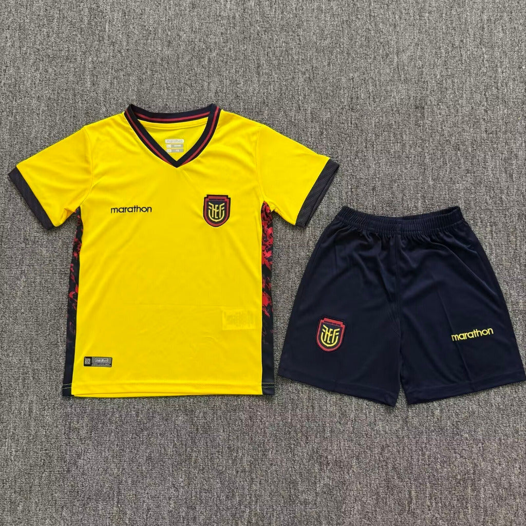 Ecuador 26/27 Yellow/Black Home Kids Jersey Set