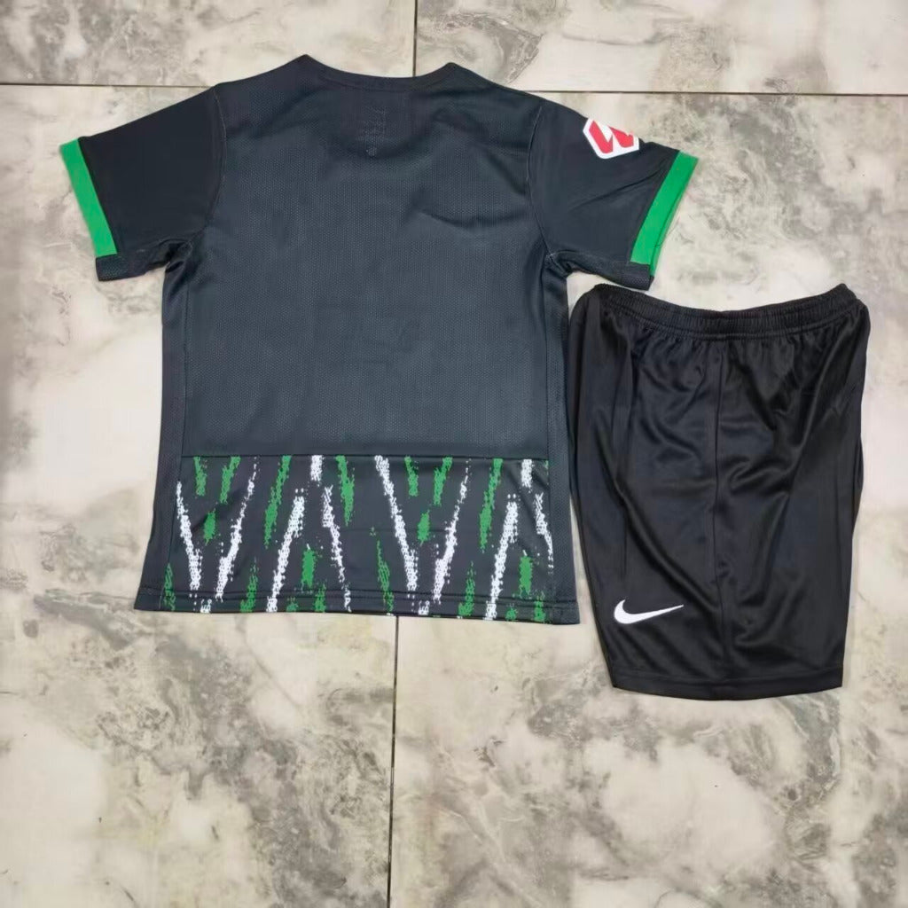 Elche 25/26 Black/Green Away Kids Jersey Set
