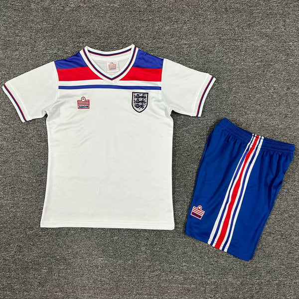 England 1982 Vintage Retro Home Kids Jersey Set