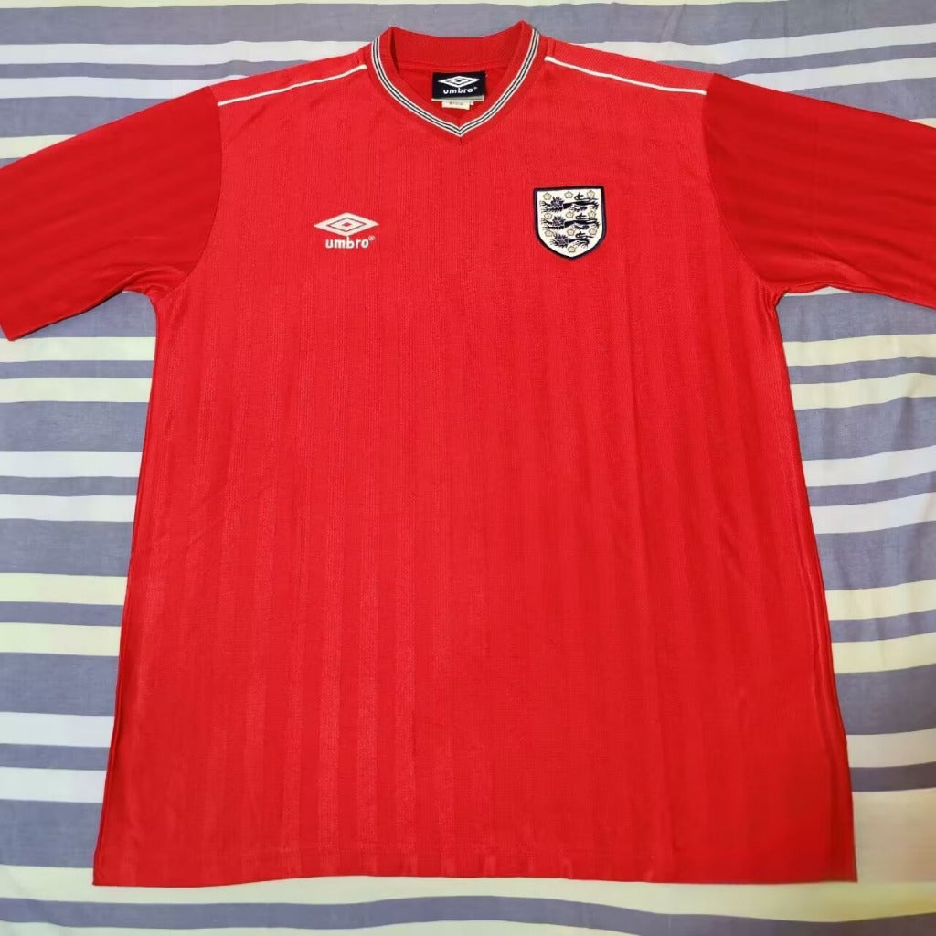 England 1986 Vintage Retro Red Away Jersey