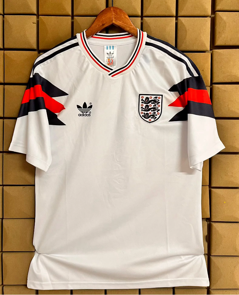 England 1990 Retro White/Red/Black Home Jersey