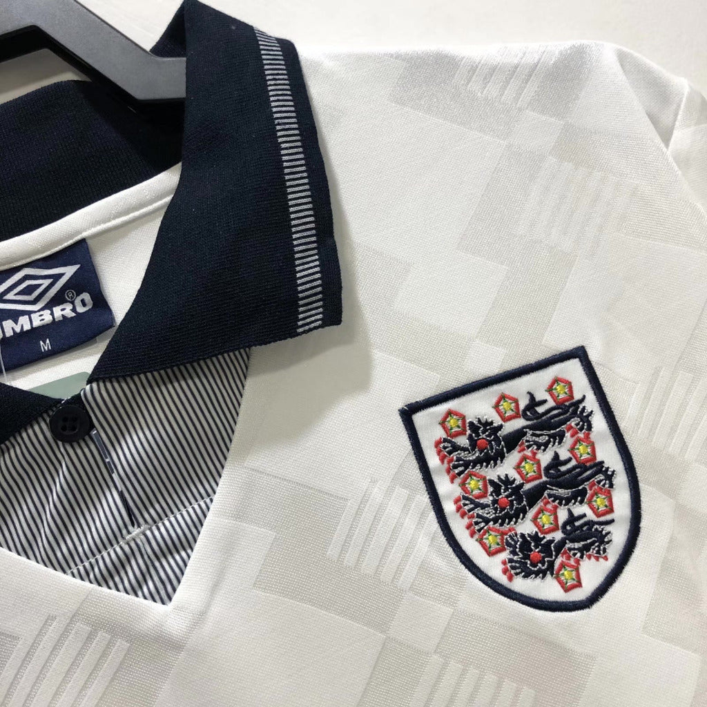 England 1990 Vintage Retro Home Jersey
