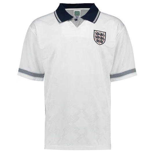 England 1990 Vintage Retro White Jersey