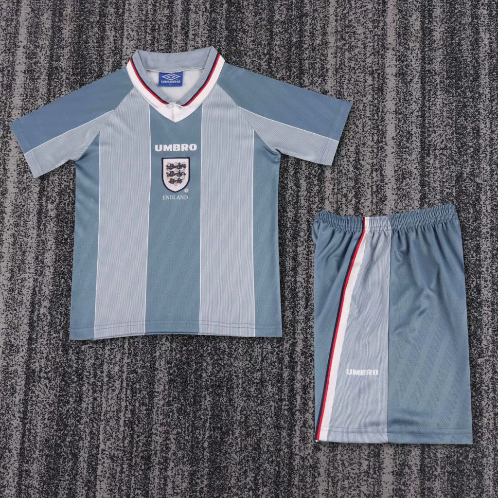 England 1996 Vintage Retro Away Kids Jersey Set