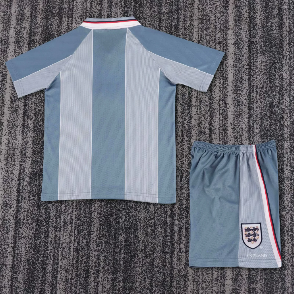 England 1996 Vintage Retro Away Kids Jersey Set