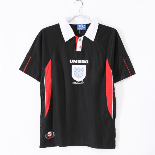 England 1998 Vintage Retro Black Alternate Away Jersey