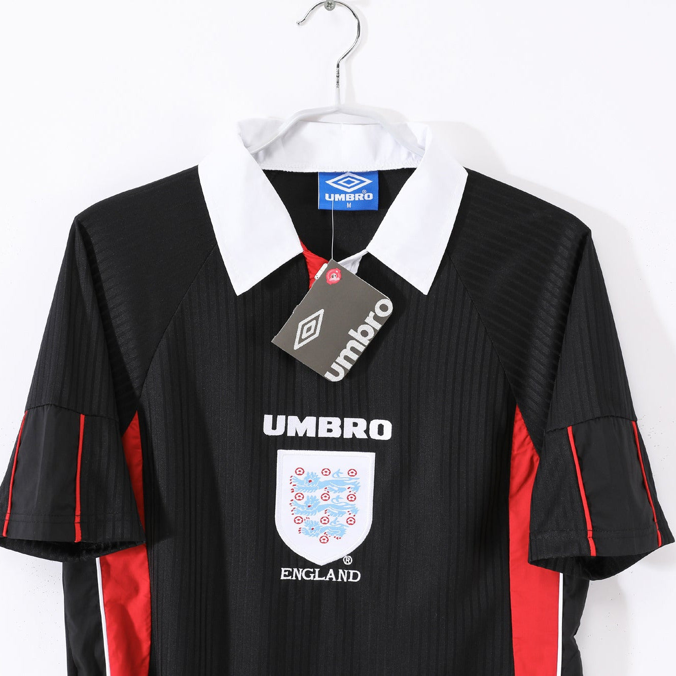 England 1998 Vintage Retro Black Alternate Away Jersey