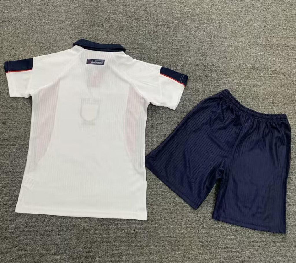 England 1998 Vintage Retro Home Kids Jersey Set