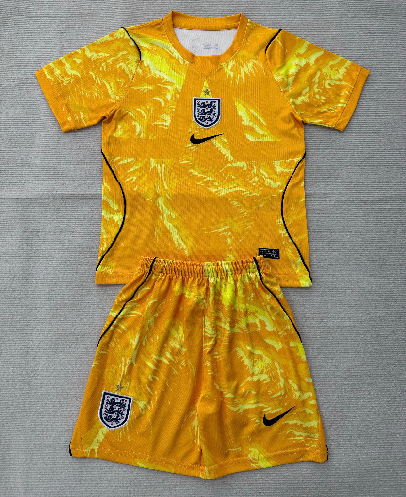 England 2026 Orange/Yellow Goalkeeper Kids Jersey Set