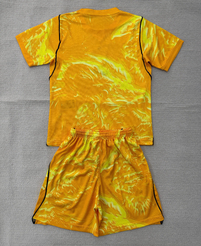 England 2026 Orange/Yellow Goalkeeper Kids Jersey Set